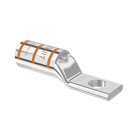 Panduit One-Hole Compression Lug, Standard Barrel, Copper, Orange LCAN3/0-38-X